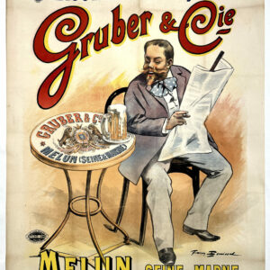AFFICHES ANCIENNES - Cuisine et Boissons -Brasserie Gruber Cie – Firmin Bouisset – 1895