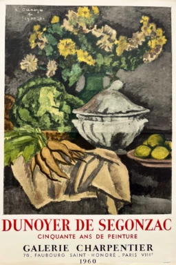 AFFICHES ANCIENNES - Publicité -Dunoyer de Segonzac à la Galerie Charpentier – 1960