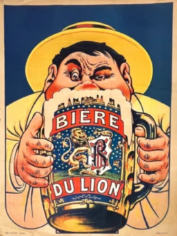 AFFICHES ANCIENNES - Cuisine et Boissons -Bière du Lion – Eugène Ogé – 1905