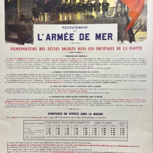 AFFICHES ANCIENNES - Politique - Recrutement de l&rsquo;armée de Mer – H. Gervèse – 1912