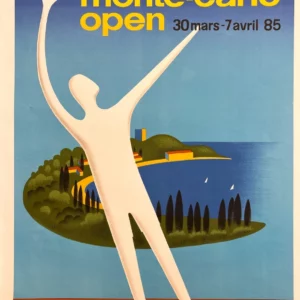 ALTE PLAKATE – Werbung – Jacomo Monte-Carlo Open – Pierre Fix-Masseau – 1985