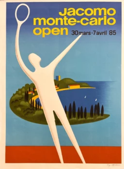 AFFICHES ANCIENNES - Publicité - Jacomo Monte-Carlo Open – Pierre Fix-Masseau – 1985