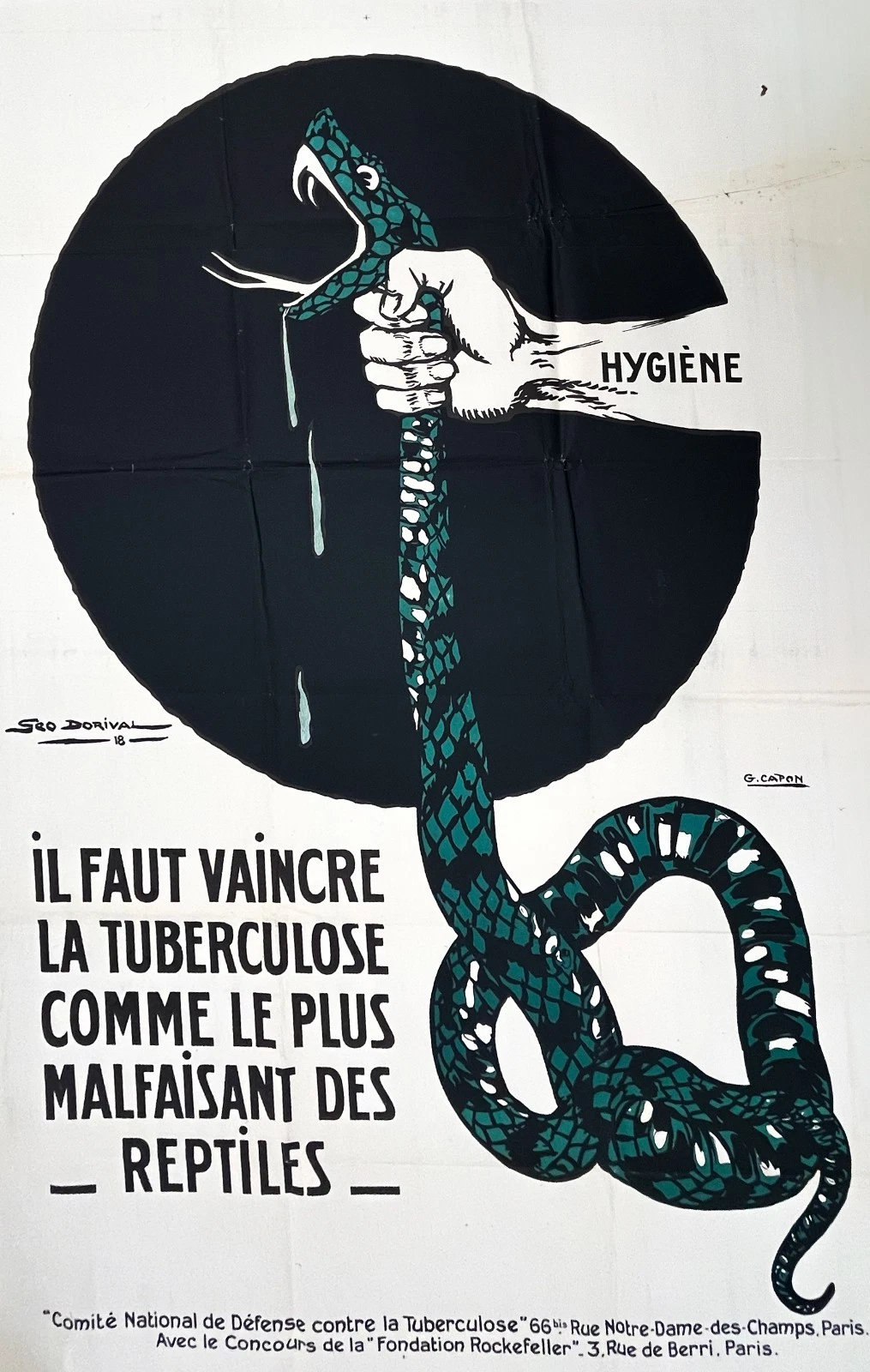 AFFICHES ANCIENNES - Publicité - Vaincre la tuberculose – Dorival – G. Capon – 1918