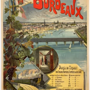 AFFICHES ANCIENNES - Tourisme -Bordeaux – Hugo D&rsquo;Alési – 1896