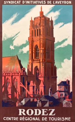 AFFICHES ANCIENNES - Tourisme - Rodez – Hallo (dit ALO) – 1926