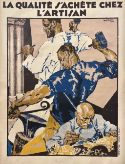 AFFICHES ORIGINALES - Publicité - La Qualité s&rsquo;achète chez l&rsquo;Artisan – Kuder – 1939