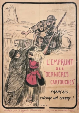 AFFICHES ORIGINALES - Guerre & Propagande - Emprunt des Dernières Cartouches – R. Cabrol – 1918