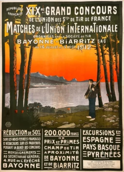 AFFICHES ORIGINALES - Tourisme - Bayonne – Biarritz – Géo Dorival – 1911