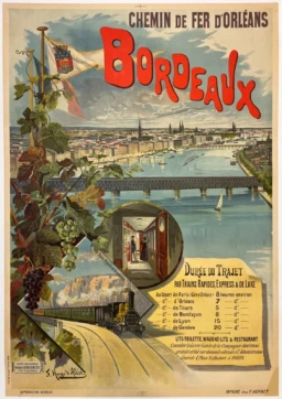 AFFICHES ORIGINALES - Tourisme - Bordeaux – Hugo D&rsquo;Alési – 1896