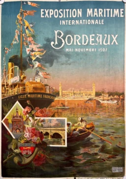 AFFICHES ORIGINALES - Tourisme - Bordeaux – Jos-Henri Ponchin – 1907