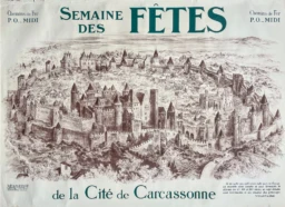 AFFICHES ORIGINALES - Tourisme - Cité de Carcassone – A. Robida – [1900]