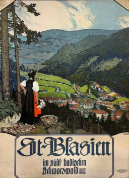 AFFICHES ORIGINALES - Tourisme - Saint Blasien – Fôret-Noire – Anonyme – [1910]