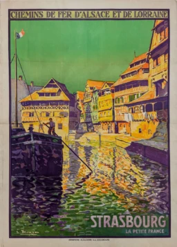 AFFICHES ORIGINALES - Tourisme - Strasbourg – La Petite France – L. Blumer – 1930