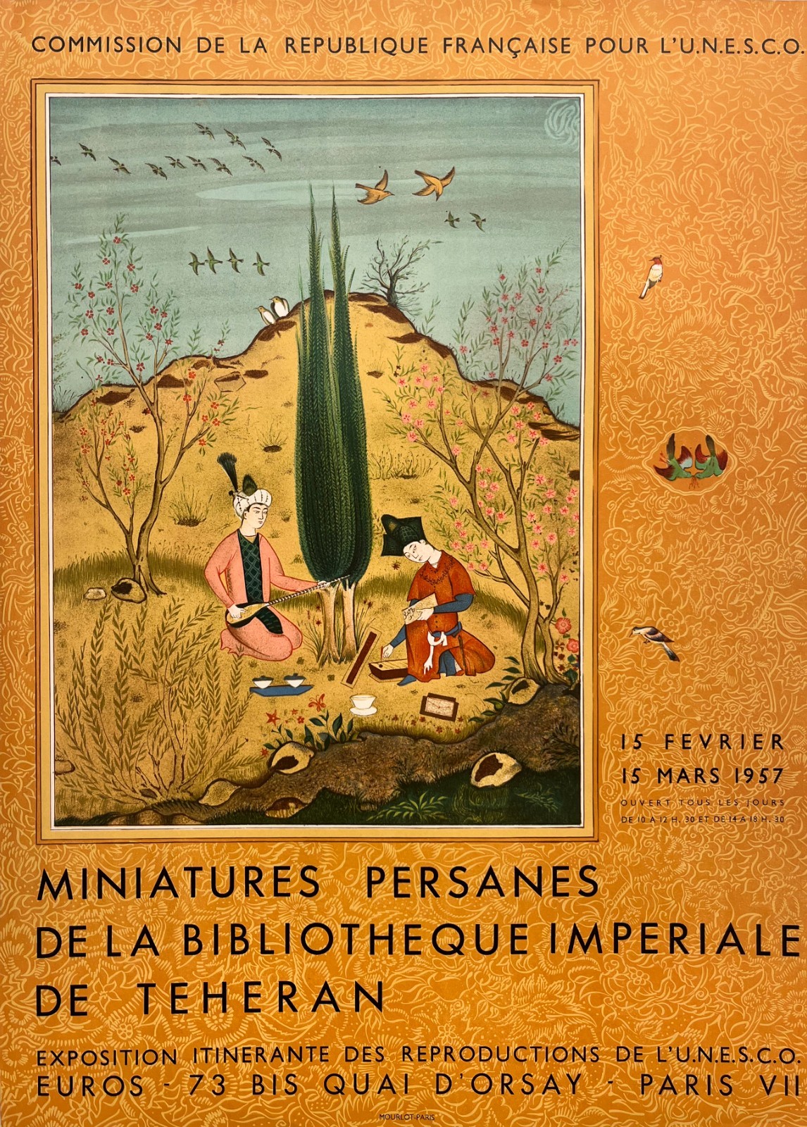 AFFICHES ANCIENNES - Beaux-Arts - Exposition des Miniatures Persanes – Affiche Expo Litho Mourlot 1957