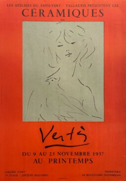 AFFICHES ANCIENNES - Beaux-Arts - Vertès à la Galerie Primavera – Affiche Expo Litho Mourlot 1957