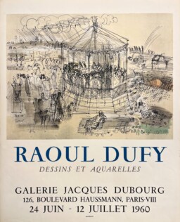 AFFICHES ORIGINALES - Spectacle & Évènements - Raoul Dufy à la Galerie Jacques Dubourg – Affiche Expo Litho Mourlot 1960