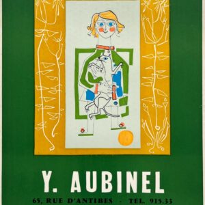 AFFICHES ANCIENNES - Beaux-Arts - Y. Aubinel à la Galerie 65, Cannes – Affiche Expo Litho Arnera-Vallauris 1959