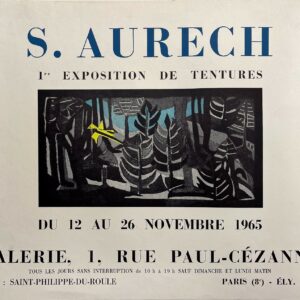 AFFICHES ANCIENNES - Beaux-Arts - S. Aurech à la Galerie Rue Paul-Cézanne – Affiche Expo Litho PPI Paris 1965