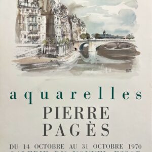 AFFICHES ANCIENNES - Beaux-Arts - Pierre Pagès à la Galerie Nouvel Essor – Affiche Expo Litho Buissière 1970