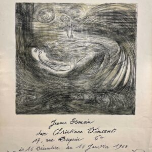 AFFICHES ANCIENNES - Beaux-Arts - Jeanne Esmiein chez Christiane Vincent – Affiche Expo Litho 1968