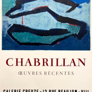 AFFICHES ANCIENNES - Beaux-Arts - Chabrillan à la Galerie Creuze – Affiche Expo Litho Mourlot 1958