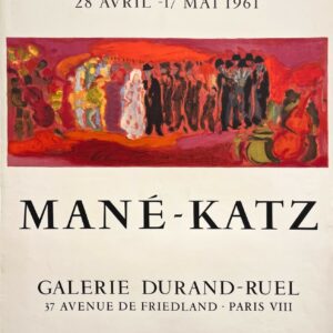 ALTE PLAKATE – Bildende Kunst – Mané-Katz in der Galerie Durand-Ruel – Ausstellungsplakat, Lithografie von Mourlot, 1961