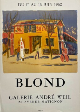 AFFICHES ANCIENNES - Beaux-Arts - Blond à la Galerie André Weil – Affiche Expo Litho Mourlot 1960