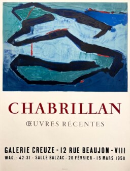 AFFICHES ANCIENNES - Beaux-Arts - Chabrillan à la Galerie Creuze – Affiche Expo Litho Mourlot 1958