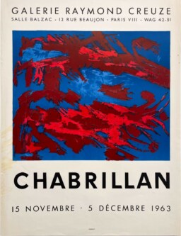 AFFICHES ANCIENNES - Beaux-Arts - Chabrillan à la Galerie Raymond Creuze – Affiche Expo Litho Mourlot 1963