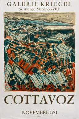 AFFICHES ANCIENNES - Beaux-Arts - Cottavoz à la Galerie Kriegel – Affiche Expo Litho Mourlot 1973