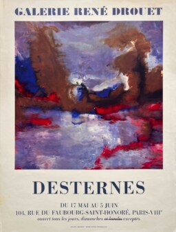 AFFICHES ANCIENNES - Beaux-Arts - Desternes à la Galerie René Drouet – Affiche Expo Litho Lion, Bosson [1960]