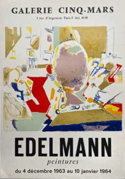 AFFICHES ANCIENNES - Beaux-Arts - Edelmann à la Galerie Cinq-Mars – Affiche Expo Litho 1964
