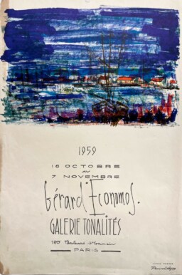 AFFICHES ANCIENNES - Beaux-Arts - Gérard Economos à la Galerie Tonalités – Affiche Expo Litho Parisoliths 1959