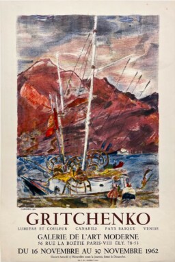 AFFICHES ANCIENNES - Beaux-Arts - Gritchenko à la Galerie de l\\\\\\\\\\\\\\\\\\\\\\\\\\\\\\\\\\\\\\\\\\\\\\\\\\\\\\\\\\\\\\\&rsquo;Art Moderne – Affiche Expo Litho Desjobert 1962