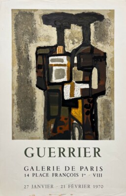 AFFICHES ANCIENNES - Beaux-Arts - Guerrier à la Galerie de Paris – Affiche Expo Litho Mourlot 1970
