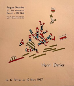 AFFICHES ANCIENNES - Beaux-Arts - Henri Dimier à la Galerie Desbrière – Affiche Expo Litho A. Chapuis 1967