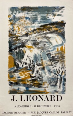 AFFICHES ANCIENNES - Beaux-Arts - J. Leonard à la Galerie Bernier – Affiche Expo Litho René Guillard 1968