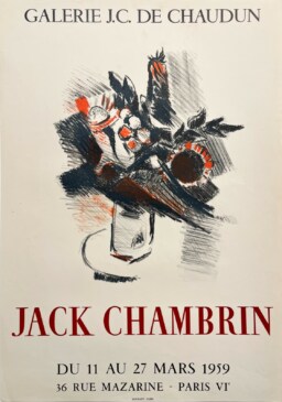 VINTAGE POSTERS - Fine Arts - Jack Chambrin at the Galerie J.-C. de Chaudun – 1959 Litho Mourlot Exhibition Poster