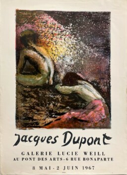 AFFICHES ANCIENNES - Beaux-Arts - Jacques Dupont à la Galerie Lucie Weill – Affiche Expo Litho Mourlot 1967