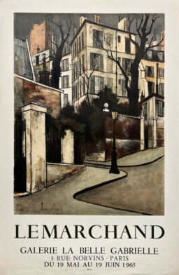 AFFICHES ANCIENNES - Beaux-Arts - Lemarchand à la Galerie la Belle Gabrielle – Affiche Expo Litho Mourlot 1965
