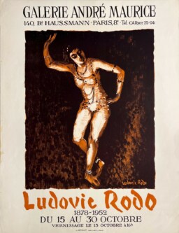 AFFICHES ANCIENNES - Beaux-Arts - Ludovic Rodo à la Galerie André Maurice – Affiche Expo Litho L. Détruit [1955]