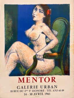 AFFICHES ANCIENNES - Beaux-Arts - Mentor à la Galerie Urban – Affiche Expo Litho Mourlot 1961