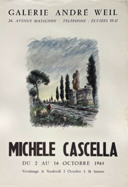 AFFICHES ANCIENNES - Beaux-Arts - Michele Cascella à la Galerie André Weil – Affiche Expo Litho 1964
