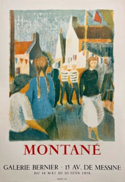 AFFICHES ANCIENNES - Beaux-Arts - Montané à la Galerie Bernier – Affiche Expo Litho Mourlot 1958
