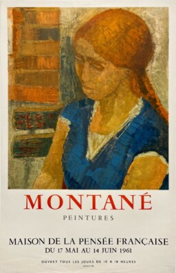 AFFICHES ANCIENNES - Beaux-Arts - Montané à la Maison de la Pensée Française – Affiche Expo Litho Mourlot 1961