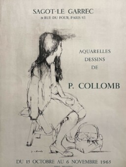 AFFICHES ANCIENNES - Beaux-Arts - P. Collomb à la Galerie Sagot-Le Garrec – Affiche Expo Litho HFB 1965