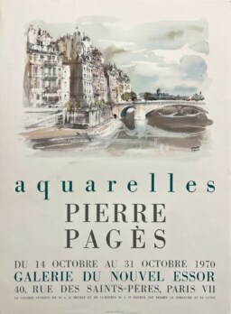 AFFICHES ANCIENNES - Beaux-Arts - Pierre Pagès à la Galerie Nouvel Essor – Affiche Expo Litho Buissière 1970