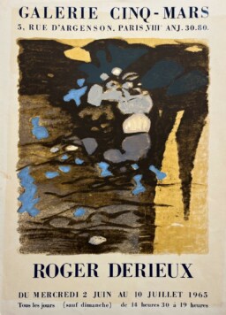 AFFICHES ANCIENNES - Beaux-Arts - Roger Derieux à la Galerie Cinq-Mars – Affiche Expo Litho 1965