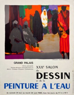 AFFICHES ANCIENNES - Beaux-Arts - Salon Dessin et Peinture à l\\\\\\\\\\\\\\\\\\\\\\\\\\\\\\\\\\\\\\\\\\\\\\\\\\\\\\\\\\\\\\\&rsquo;Eau – Affiche Expo Litho Atelier Art-Estampe 1986