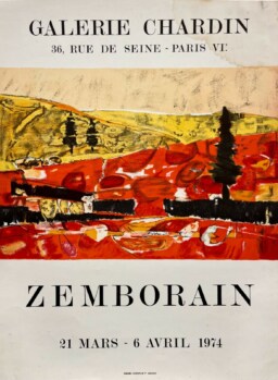 AFFICHES ANCIENNES - Beaux-Arts - Zemborain à la Galerie Chardin – Affiche Expo Litho Guillard, Gourdon & Cie 1974